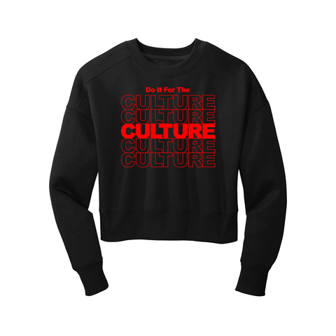 'Do It For The Culture' Long Sleeve Black Crop Top