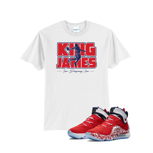 'King James' in Fire Red CW Short Sleeve Tee