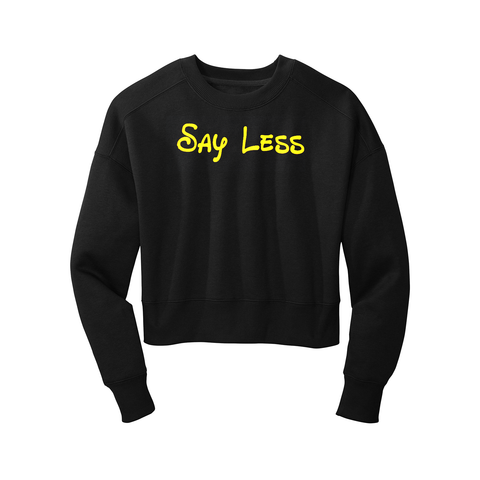 'Say Less' Long Sleeve Black Crop Top