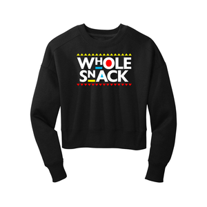 'Whole Snack' Long Sleeve Black Crop Top
